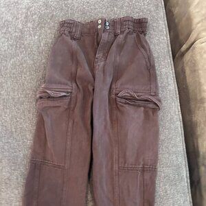 Pacsun Elastic Waist Cargo size XS brown carpenter pockets